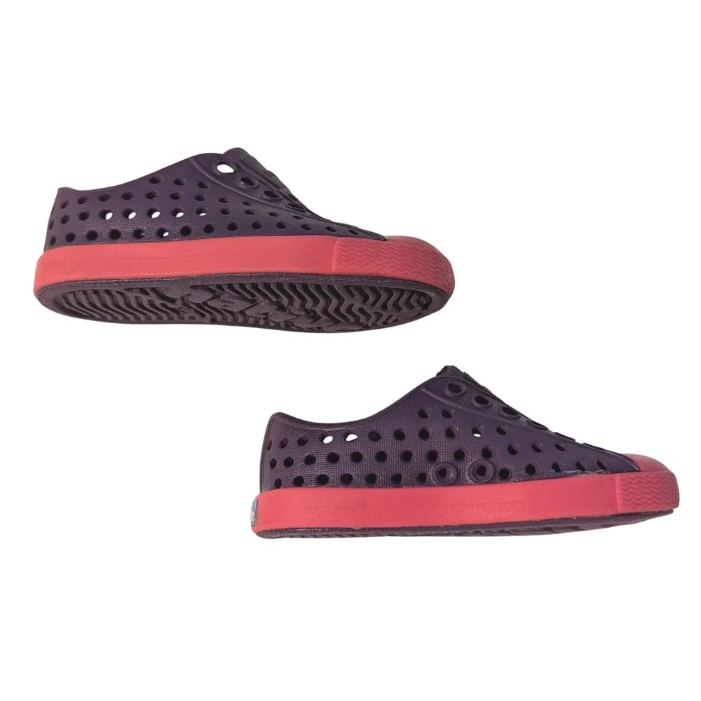 Native Jefferson Little Kids C4 Purple Pink Perforated EVA Slip-On Water Shoes